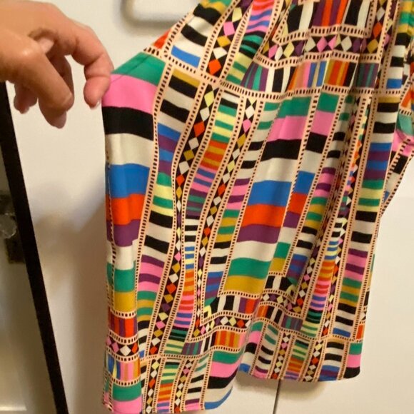 Designer Super Colorful African-Vibe Print Silk Tank with Spagetti Strap - Picture 2 of 16